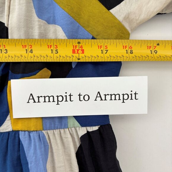 Womens Babydoll Maxi Dress X Large Abstract Ruffle Festival Boho Romantic Tier - Picture 6 of 7